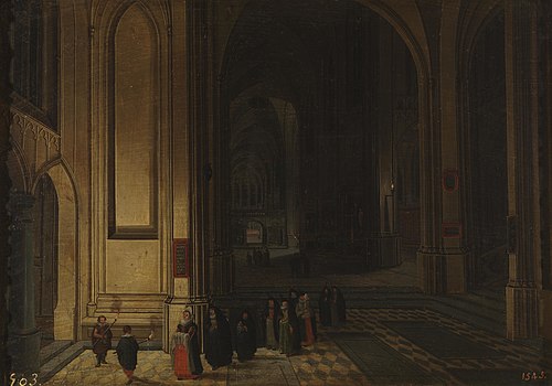 Interior of a church or the Offering, 1612, Pieter Neefs l'Ancien