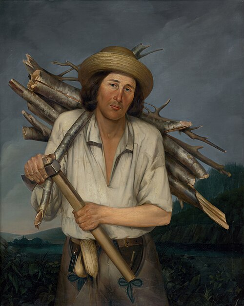 Muž s nošou dreva, 1850, Toni von Stadler