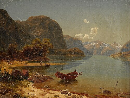 Fjords with crowds, 1846, Bernt Lund