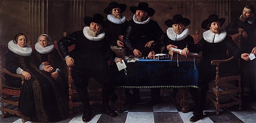 Group portrait of the Governors and Lady Governors of the Old Men and Women's Almshouse, Amsterdam, 1640, Nicolaes Cornelisz Moeyaert