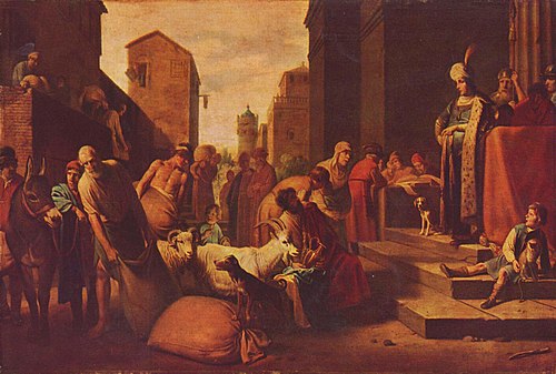 Joseph Selling Grain in Egypt, 1633, Nicolaes Cornelisz Moeyaert