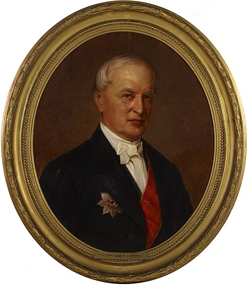 Porträtt av geheimerådet Robert von Trapp, 1871, Erik Johan Löfgren