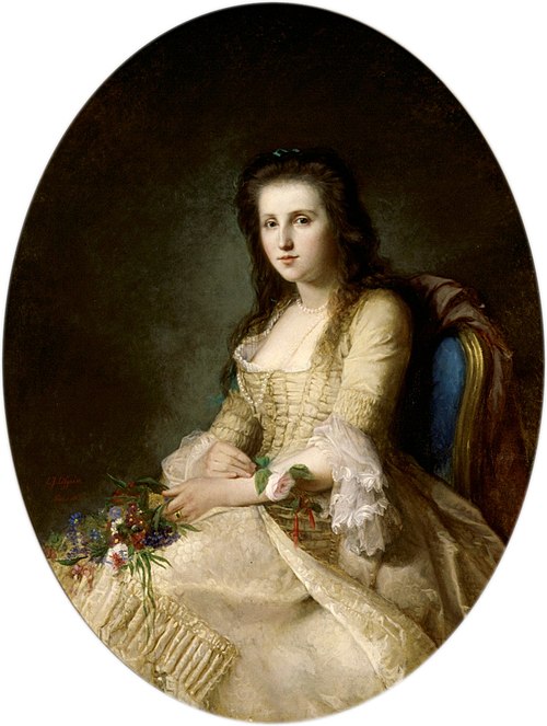 En dam i förra seklets kostym, 1863, Erik Johan Löfgren