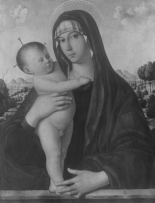 Mary with the child, 1480, Antonello de Saliba