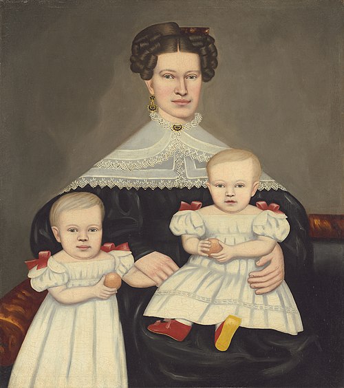 Mrs. Paul Smith Palmer and Her Twins, 1835, Erastus Salisbury Field