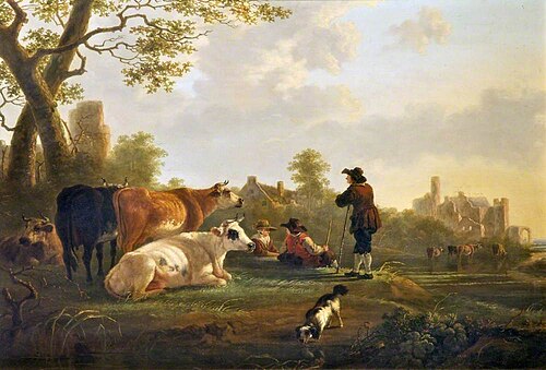 Landscape with Cattle, , Jacob van Strij