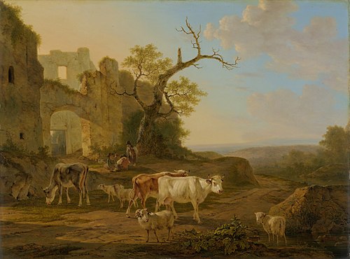 Landscape with Cows near a Ruin, 1807, Jacob van Strij
