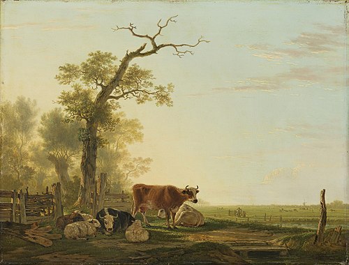 Meadow Landscape with Animals, 1807, Jacob van Strij