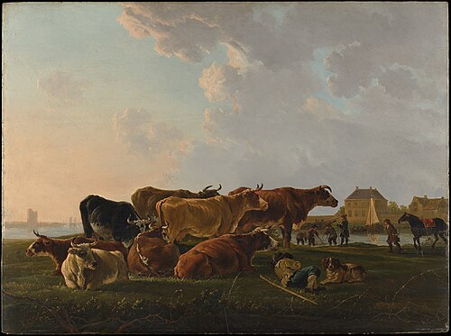 Landscape with Cattle, 1800, Jacob van Strij