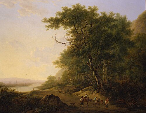 Bergachtig landschap met rivier, 1793, Jacob van Strij