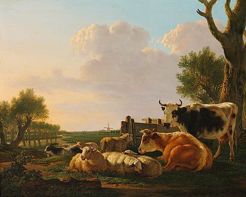 Cattle in a Landscape, 1800, Jacob van Strij