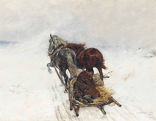 Une tempête de neige, 1883, Antoni Piotrowski