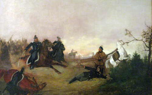 Death of Dionizy Czachowski during battle of Wierzchowiska in 1863., 1924, Antoni Piotrowski