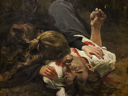 Exécution d'un insurgé dans la Citadelle de Varsovie en 1863 ou 1864., 1885, Antoni Piotrowski