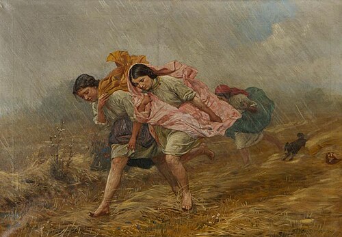Ucieczka przed deszczem, 1910, Antoni Piotrowski