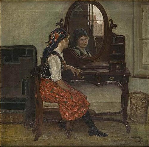In front of the mirror, 1916, Antoni Piotrowski