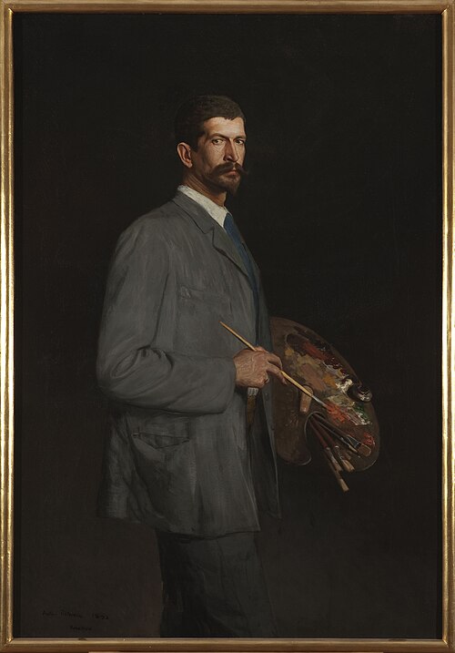 Autoportrait avec palette., 1893, Antoni Piotrowski