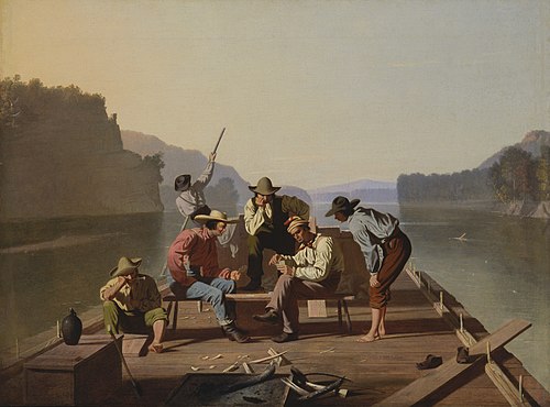 Raftsmen Playing Cards, 1847, George Caleb Bingham