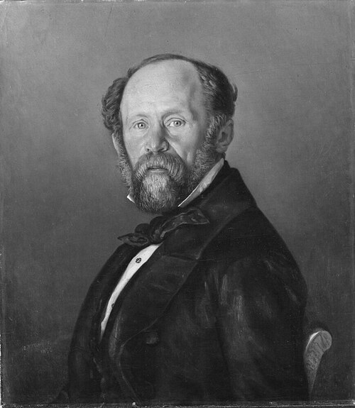 Emanuel Mattias Olde (1802-1885), professor, married to Emma Christina Vilhelmina Hagberg, 1858, Carl Peter Mazer