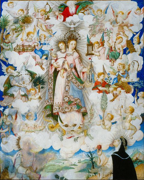 The Virgin of the Rosary with Saint Catherine of Alexandria and Saint Catherine of Sienna, 1611, Luis Lagarto