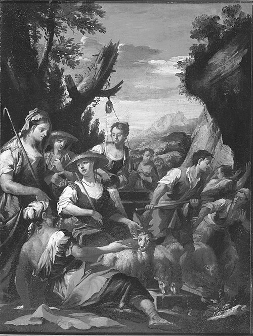 Moses and the Daughters of Jethro, , Giovanni Camillo Sagrestani