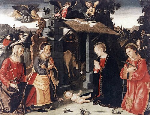Nativity with Sts Lawrence and Andrew, 1480, Antoniazzo Romano