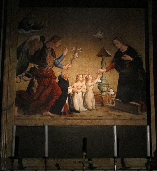 Annunciation con il cardinale Torquemada, , Antoniazzo Romano