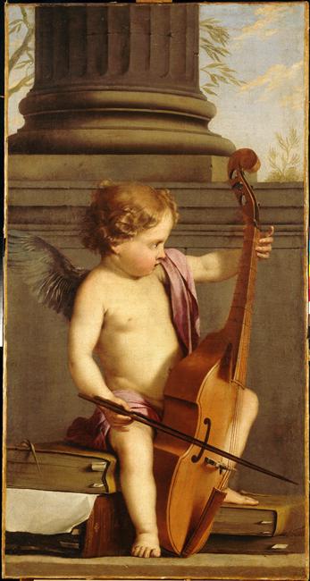 Putto jouant de la basse de viole, 1649, Laurent de La Hyre