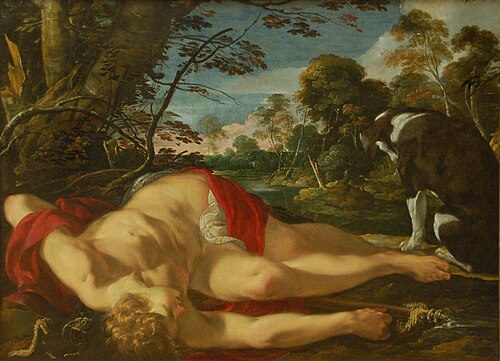 Adonis mort, avec son chien, 1620, Laurent de La Hyre