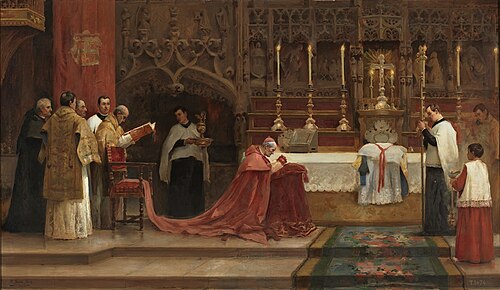 La misa de pontifical, 1890, Marceliano Santamaría Sedano