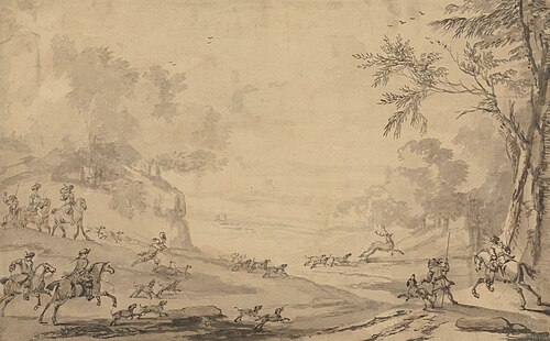 A Stag Hunt, , John Wootton