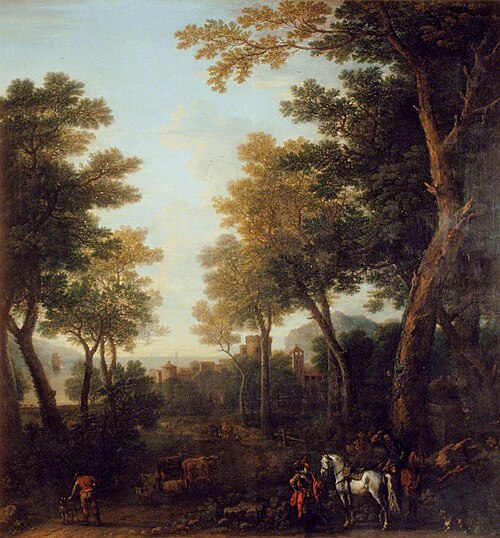 Wooded Landscape and Coastal Town, 1747, John Wootton