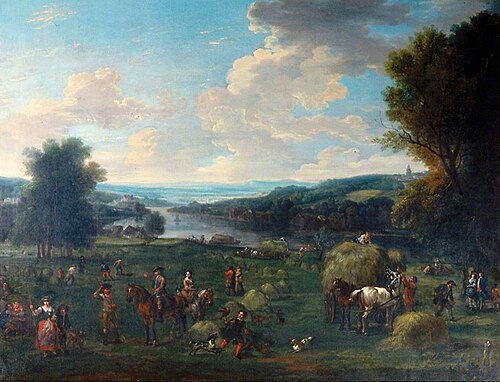 View of the Severn Valley with Haymaking and Figures, , John Wootton