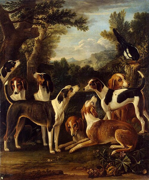 Hounds and a Magpie, 1740, John Wootton