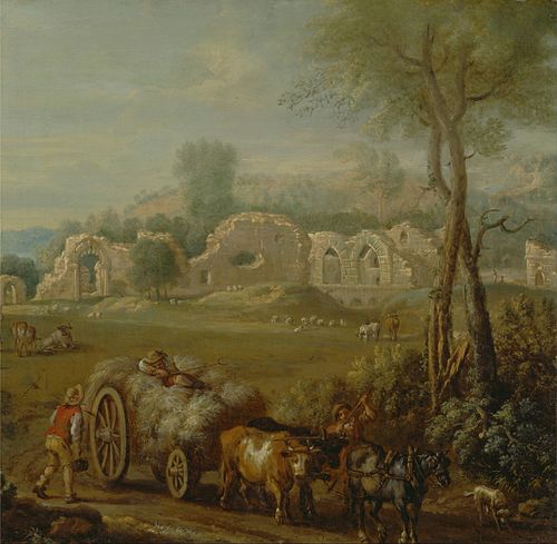 Haycart Passing a Ruined Abbey, 1745, John Wootton