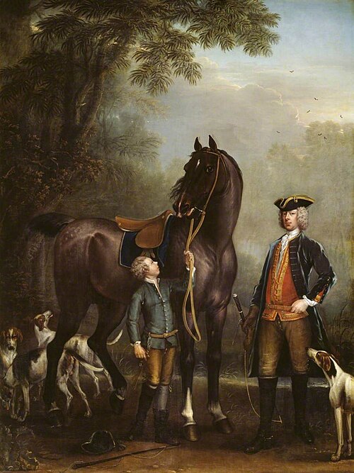 Viscount Weymouth’s Hunt: The Hon. John Spencer beside a Hunter held by a Young Boy, 1734, John Wootton