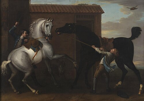 Two Stallions Fighting, 1734, John Wootton