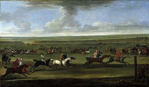 A race on the Round Course at Newmarket, , John Wootton