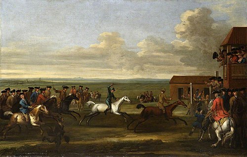 Horse Race at Newmarket (The Duke of Bolton's 'Bay Bolton' defeating the Duke of Somerset's Grey 'Wi, 1712, John Wootton