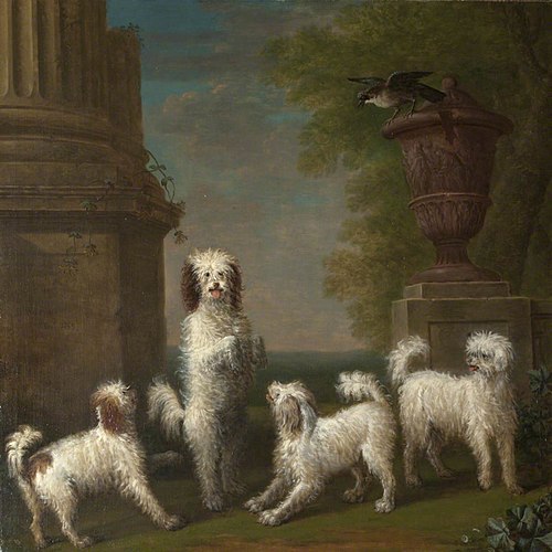 Dancing Dogs: 'Lusette', 'Madore', 'Rosette' and 'Moucheby', 1759, John Wootton