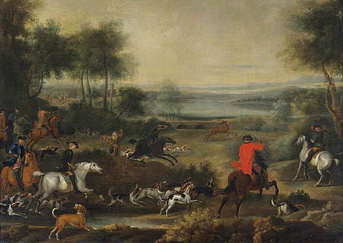 A Stag Hunt in Full Cry, 1732, John Wootton