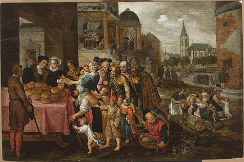 Christian deeds of mercy (Matthew 25:35-36), , Frans Francken I