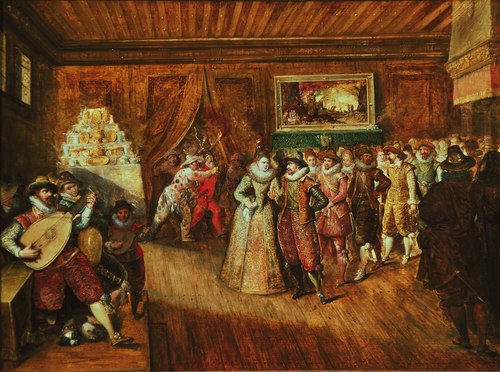 The wedding-party; in the background Lot and his daughters, 1584, Frans Francken