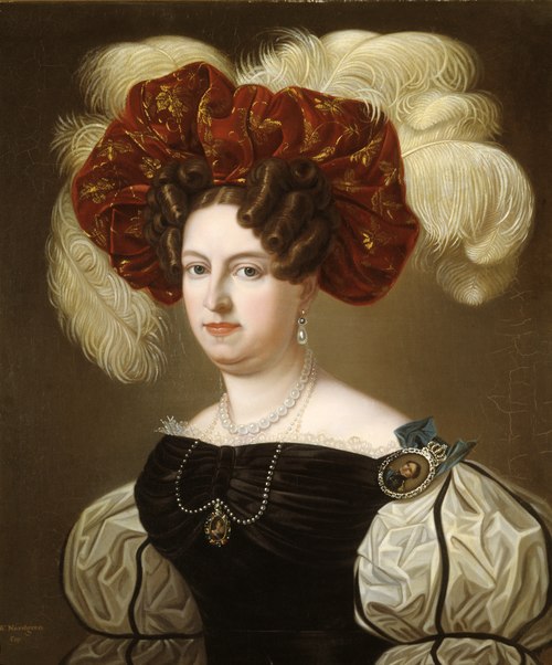 Porträtt av grevinnan Aurora Vilhelmina Koskull, 1778- 1852, 1830, Carl Vilhelm Nordgren