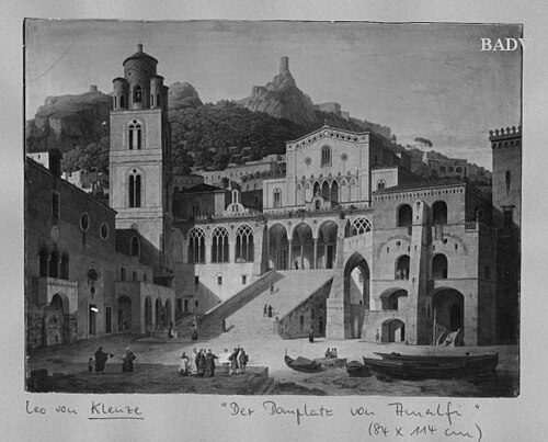 Der Domplatz in Amalfi, 1859, Leo von Klenze