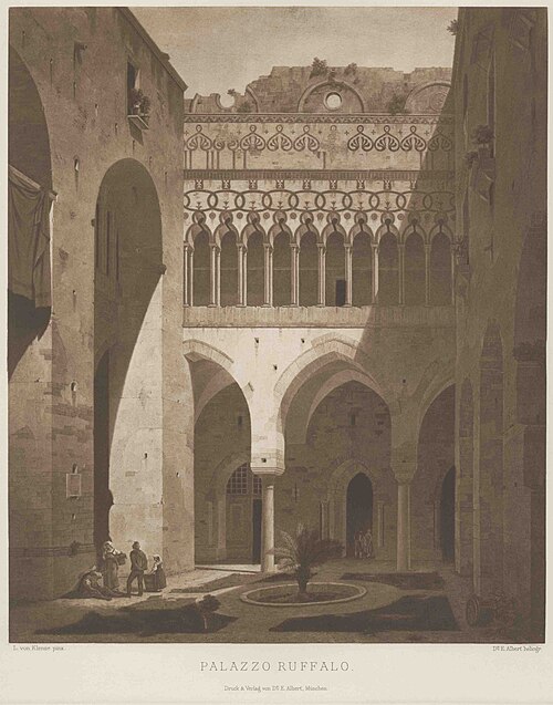 Der Palazzo Rufolo in Ravello, 1861, Leo von Klenze