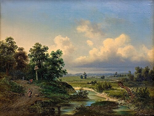 Pejzaż z rzeczką, 1864, Adam Wiktor Malinowski