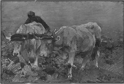 Bauer mit zwei Ochsen, 1898, Heinrich von Zügel