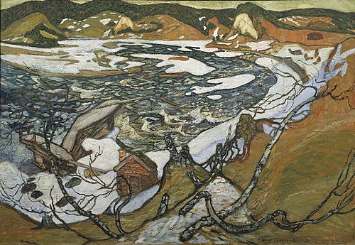 The Ice Breaks up, Faxälven, 1918, Helmer Osslund