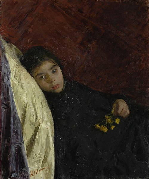 The sick child, 1875, Antonio Mancini